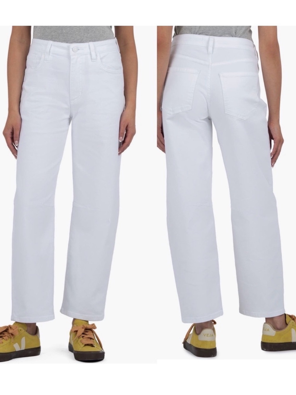 Kut from the Kloth Ashley High Rise Slouchy Barrel Jeans | White | Size 8